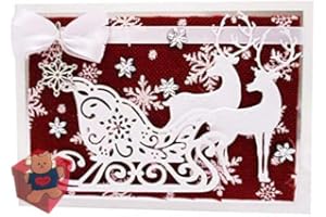 GOWXS Christmas Deer Cutting Dies for Card Making，Christmas Deer Cutting Dies Cut Stencils for DIY Scrapbooking Photo Album Decorative Embossing Paper Dies for Card Making Templated+Cute Brooch Pin