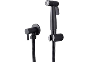 LOSCHEN Stainless Steel Bidet Sprayer Kit for Toilet, Hand Held Shower Sprayer Shattaf Toilet Attachment for Pet Bath/Personal Hygiene/Bathroom, Easy to Install (Black)