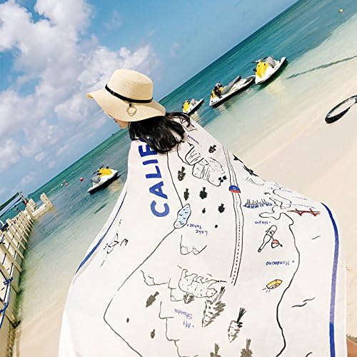 SunJin The Korean version of the spring and summer sun folk style scarf scarf shawl scarves beach female summer beach towel dual-purpose air conditioning,WM101 world map - blue and white