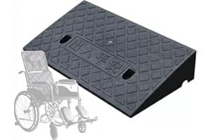JUDY1980 DAQXYH 1" 2" 3" 4" 5" 6" 7" 8" Rise Threshold Ramp For Wheelchair Mobility, Heavy Duty Driveway Curb Ramps High Load, Non-Slip Kerb Ramps For Walker/Cart/Scooter(Black,49x22x6cm)