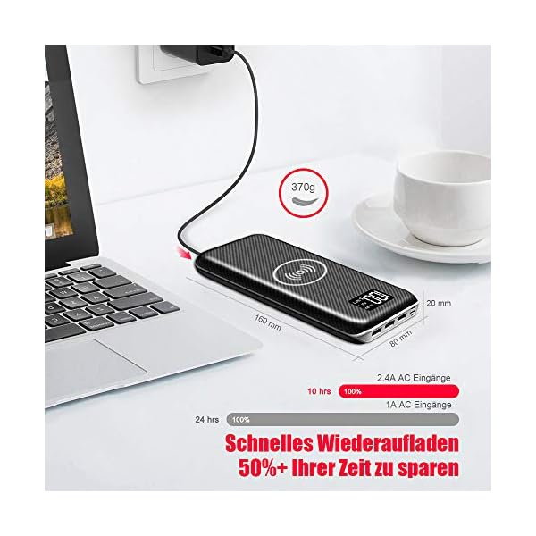 KEDRON Wireless Powerbank 24000mAh Externer Akku – Bild 3
