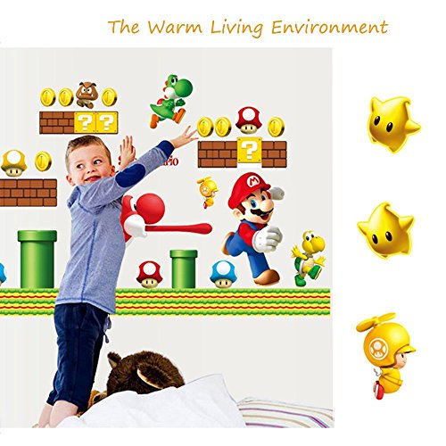 Addfun®Herausnehmbar Mauer Aufkleber Karikatur Super Mario - 4
