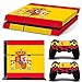 Produktbild PlayStation 4 Designfolie Sticker Skin Set für Konsole + 2 Controller – Flagge Spanien
