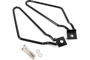Keenso 2pcs Support Sacoches Moto, Support de Sacoche de Selle de Moto Support de de Sacoches Supports de Fixation de Barre Gauche et Droite(Black)