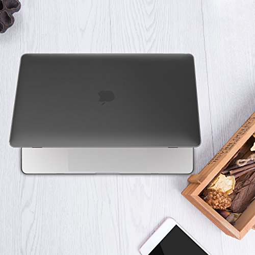 MoKo Hülle für MacBook Pro 15 2016 – Schlank Matte Harte PC Schale Schützhülle Case Cover Etui für das neue Apple MacBook Pro 15 Zoll A1707 2016, Translucent Schwarz - 9