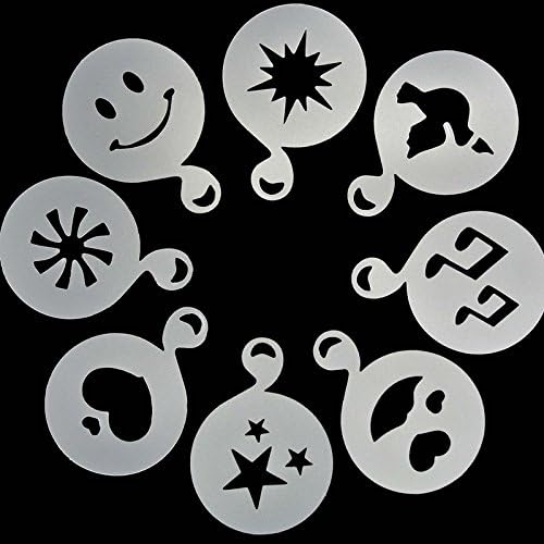 Ericoy 8Pcs Stencil Halloween Dusting Mold Fancy Coffee Decorating Tool Set