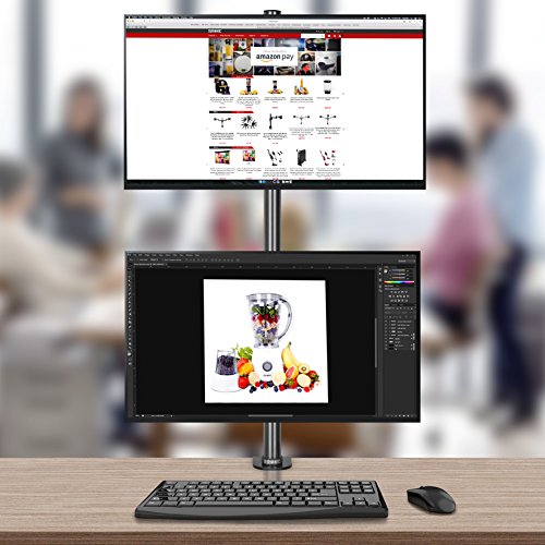 Duronic DM35V2X1 vertikale Monitor-Tischhalterung für zwei LCD /LED Computer Bildschirme / Fernsehgeräte mit Neig, Schwenk und Rotierfunktion - 2