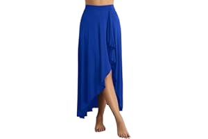 dPois Femme Jupe Plissé Jupe Longue Élégante Maxi Jupe Danse du Ventre Flamenco Jupe Évasée Jupe Sport Tutu Danse Ballet Classique Jupette de Danse Jupon S-6XL