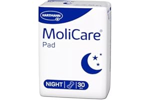 MoliCare Pad Night: anatomicznie ukształtowane wkładki do inkontynencji do ochrony w przypadku łagodnego osłabienia pęcherza moczowego, 30 sztuk