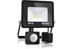 ‎BLIVRIG Blivrig LED Strahler mit Bewegungsmelder Außen 20W Kaltweiss, Fluter mit Bewegungssensor, Superhell 2000LM Aussenstrahler, IP66 Wasserdicht Scheinwerfer, für Garten, Garage (Kaltes Weiß, 20W)