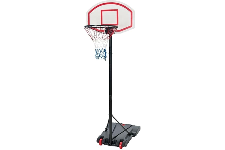 Taylor & Brown Adjustable Kids Basketball Hoop and Stand, 5.4ft - 6.7ft Portable Freestanding Outdoor Junior Basketball Set with Backboard & Wheels