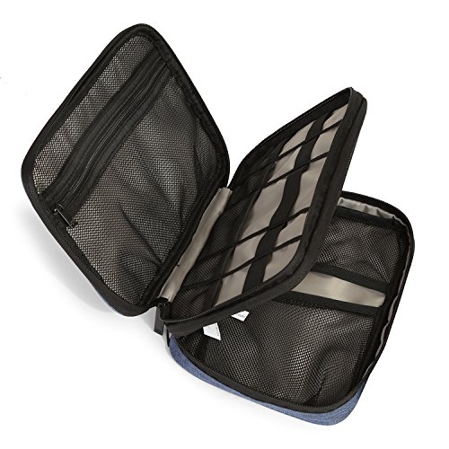 BAGSMART Universaltasche Eletronik Organizer Doppelte Fächer Kabeltasche Blau - 5