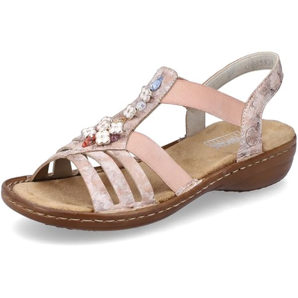 Rieker dames 608g9-45 sandalen, blauw, 41 EU
