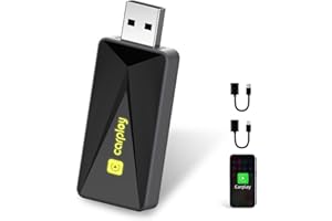 ASTROBRIGHTS 2025 Wireless Carplay Adapter, Stabiler Schneller Wireless CarPlay Adapter, Wandelt Verkabeltes CarPlay in Kabelloses, für iOS 12+ & Autos mit Wired CarPlay, CFarblichtwechsel, Plug & Play, USB&Type-C