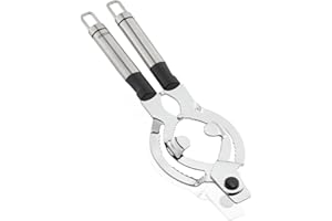 ‎LEIFHEIT Leifheit Deckelöffner ProLine-Serie, für Gläser oder Flaschen, Flaschenöffner aus hochwertigem Edelstahl, inklusive leicht bedienbaren Kapselheber und praktischer Aufhängeöse, Gläseröffner, silber