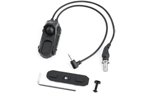 SBGJMY an Double Port SF and 2.5MM Plug Tactical M300 M600 Torch Dual Pressure Switch and PEQ DBAL Series Flashlight Control Switch for Mlok Keymod and 20mm Picatinny Rail System (Black)