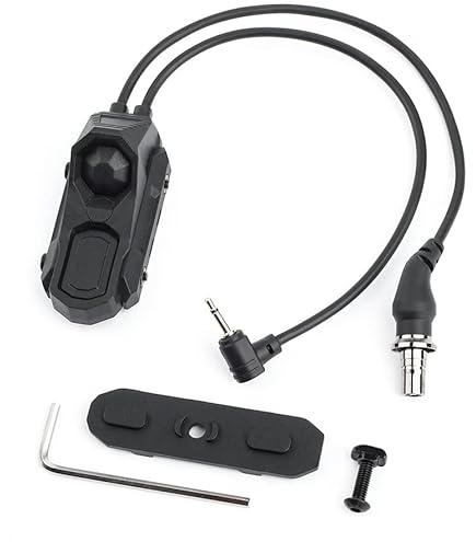 SBGJMY PROTAC Rail HL-X Torcia Tattica 900 Lumen Airsoft Con Doppio Interruttore Remoto e Interruttore a Pulsante Di Coda per Fucile Da Sistema Di Binari Picatinny Da 20 mm (Nero