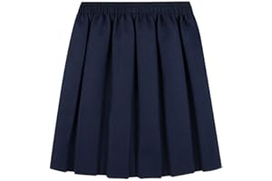FASHION MY LOVE UK School Uniform Girls Summer Formal Dress Bottom Full Elastic Box Pleat Skirt Only Uniform