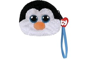 Ty - Pochette Peluche - Waddles le Pingouin, TY95212, Noir / Blanc
