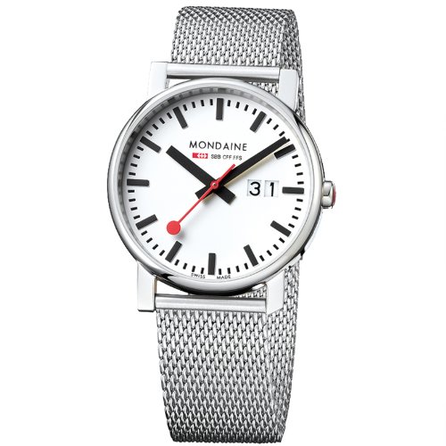 Mondaine Herren-Armbanduhr SBB Evo Big Date 40mm Analog Quarz A6273030311SBM Mondaine Herren-Armbanduhr SBB Evo Big Date 40mm Analog Quarz A6273030311SBM