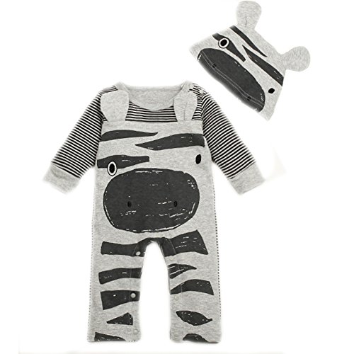 Newborn Infant Cotton Romper Baby grows Sleeping Clothes Grey 0-3M