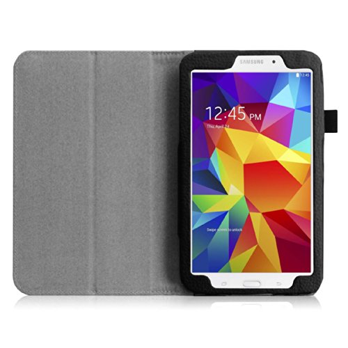 Fintie Samsung Galaxy Tab 4 7.0 Hülle Case – Slim Fit Folio Kunstleder Schutzhülle Cover Tasche mit Ständerfunktion für Samsung Galaxy Tab 4 7.0 T230 T235 (7 Zoll) Tablet, Totenkopf- und Blumenmuster - 7
