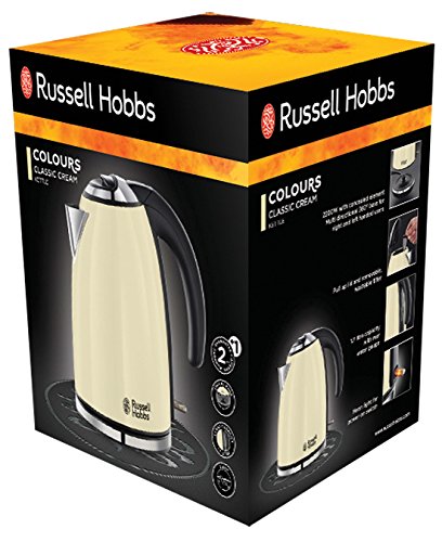 Russell Hobbs 18943-70 Colours Classic Cream Wasserkocher, herausnehmbarer Kalkfilter, Kabellos, 2,200 Watt - 2