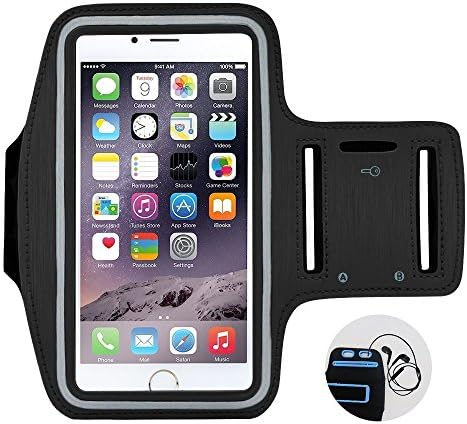 Microrange Running Sport Sweatproof Armband + Key Holder with Adjustable size, Safey Design, Suitable for Biking, Hiking, Canoeing, Walking, Horseback Riding, Jogging, Golfing, Shopping, Rollerblading, Downhill &amp; Nordic Skiing, Housework (Fit 5.5 Inch)