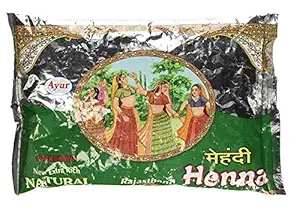 Ayur Herbal Rajasthani Henna Mehndi Powder (Dark Brown) (Pack Of 1) 150gm