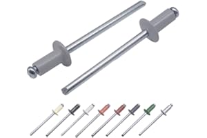 MARCOPOL Lot de 500 rivets aveugles peints 4 x 8 mm Tête bombée DIN 7337 Rivet en aluminium et mandrin en acier Rivets pop (500, Gris fenêtre RAL 7040)