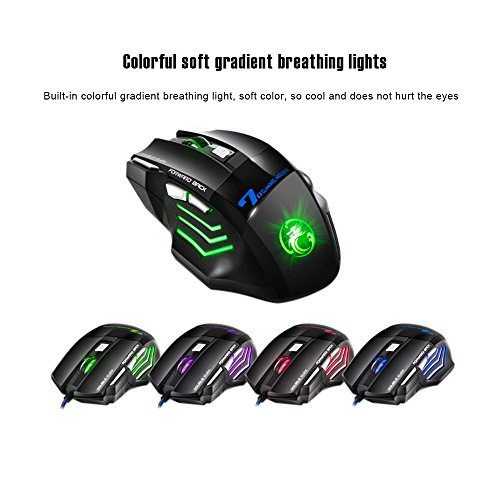 Apedra Wired Optical Gaming Mouse Dark Knight X7 luz de respiraci n LED Dazzle 4 ratones DPI ajustables 7 botones programables Gaming Mice para Windows XP Vista 7 8 10 MAC OS X reviews Apedra Wired Optical Gaming Mouse Dark Knight X7 luz de respiraci n LED Dazzle 4 ratones DPI ajustables 7 botones programables Gaming Mice para Windows XP Vista 7 8 10 MAC OS X