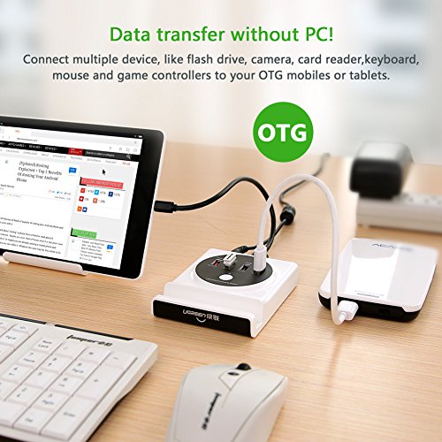 UGREEN USB HUB Superspeed 4 Port USB 2.0 OTG Hub 30W 6A Reise Ladestation mit EU Netzteil für iPhone 6s/6s Plus, iPad, Saumsung Galaxy S6 edge plus usw - 7