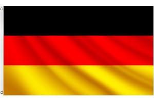 COCOSY Deutschland Fahne - 90 x 150 cm 100% Polyester Deutschland Flagge mit Messing-Ösen - Wetterfeste & Langlebige DE Germany Deutsche Flagge für Sport & Feierlichkeiten