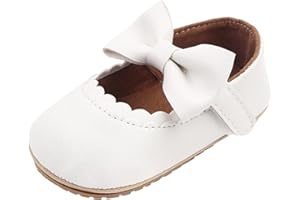 SOOUICKER Baby Shoes 12-18 Months Girls First Walkers Princess Wedding Christening Shoes Newborn Infant Crib Shoes Mary Jane Shoes