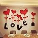 Produktbild SD&EY 3D-Wandaufkleber Love Heart DIY Abnehmbare Vinyl-Decal Art Mural Zu Hause Dekor 78 Zoll,E