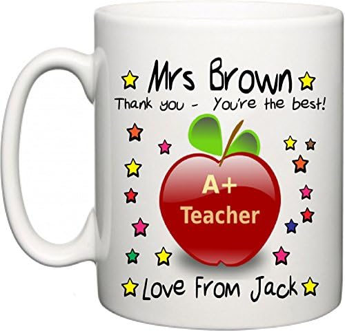 Personalised Thank You Teacher or Teaching Assistant Gift Mug