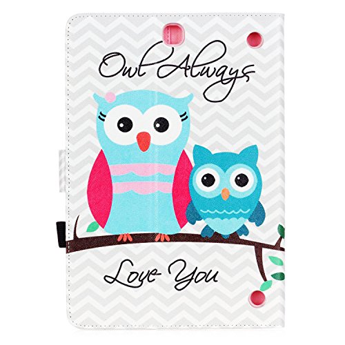 Samsung Galaxy Tab A 9.7 SM-T550 Hülle, DEENOR Colorful Painting and Stylish Drawing Wallet Case Book Style PU Leder Flip Protective Stand Schutzhülle Hülle für Samsung Galaxy Tab A 9.7 SM-T550. (Mother and child owl) - 3