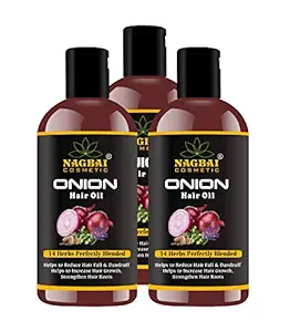 Nagbai Onion Hair Oil For Hair Growth And Hair Fall Control with Multi Vitamins For Hair/Suitable for all Hair Type(Multipack)