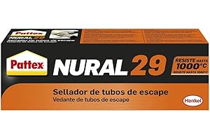 Pattex Nural 29, sellador de tubos de escape, uniones, grietas o fisuras, crema, 140 gr