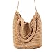 Produktbild WDOIT Strohtaschen Damen Handtaschen Sommer Strohsack Crossbody Tasche Retro Schulterbeutel Freizeit Geflochten Strandtasche