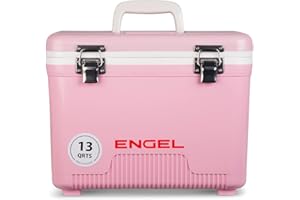 ENGEL Cooler Box 12.3 L - Leak-Proof, Air Tight, Drybox Cooler for Camping, Fishing, Hiking,Picnic - Mini Ice Boxes Large Enough for 15 Cans, 38 x 25.4 x 28.5 CM Small Cool Box for Drinks and Food
