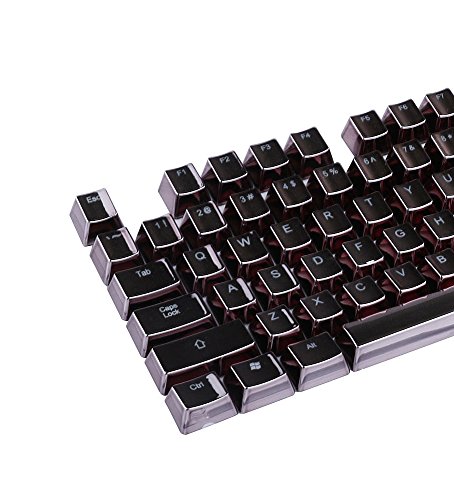 E-Element 104 Keys Cap Cove PBT Double Shot Injection Hintergrundbeleuchtung Metall Farbe Keycaps mit Schlüssel Abzieher für alle mechanischen Schalter Tastaturen Universal (12 Key Schwarzes Gold) - 4