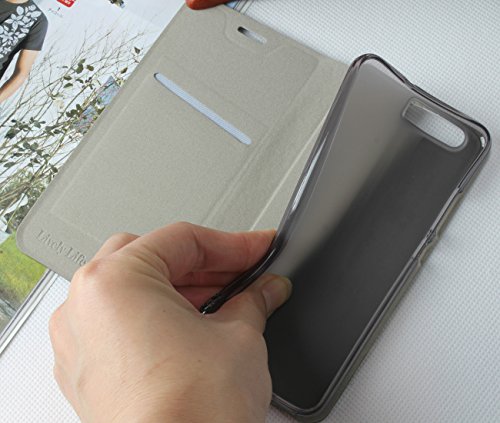 Lively Life Huawei P10 hülle – Premium Luxuriös PU lederhülle[Vollständigen Schutz] [Kreditkartenfach] Folio Flip Brieftasche Schutzhülle im Denim Pattern für Hua Wei P10(Denim-Schwarz) - 6