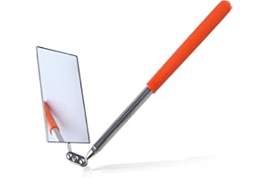 LEONTOOL Teleskopowe lusterko inspekcyjne z głowicą obrotową 360° prostokątne lusterko mechaniczne wysuwane lusterko do 49,5 cm długie lusterko inspekcyjne na patyku do sprawdzania obserwacji pojazdu