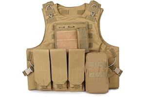 QMFIVE Gilet Militaire Tactique Chasse en Plein air Camping Randonnée Gilet de Jeu de Guerre