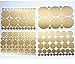 Produktbild Set of 251 Metallic Gold Circles Polka Dots Vinyl Wall Decals Stickers [Peel and Stick Graphic Mural Decal Circle Dot Kit Appliques] by Decal Venue