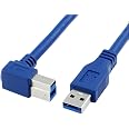 USB 3.0 Kabel A-Stecker Auf B-Stecker, Abgewinkelt 90° – 2 M Länge, Für Drucker, Scanner, Externe Festplatten