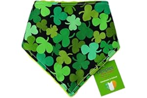 DIMPLES - SEW HAPPY Dimples Bandana pour Chien - Trèfle Chanceux-Foulard pour Petits Chiens et Chats de Taille Moyenne et Grande - Bandana Chiot à la Main - Cadeau d'anniversaire pour propriétaire de Chien 45cm