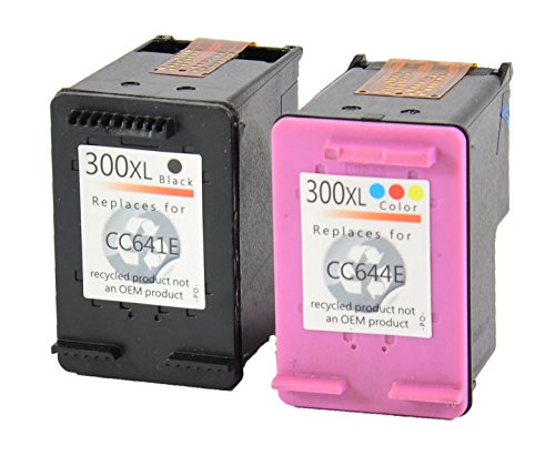 2 Drucker-Patronen kompatibel für HP 300-XL 300XL black + color CC641EE CC644EE - 2