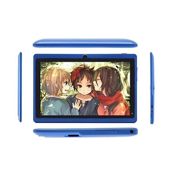 Haehne 7" Tablet PC, Google Android 4.4 Quad Core, 512MB RAM 8GB ROM, Cámaras Duales, WiFi, Bluetooth, para Niños y Adultos, Azul - Image 4